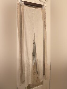 Rusty Cream Ribbed Pants